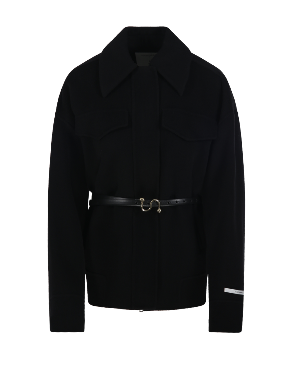 WOMAN MAXMARA SPORTMAX BLACK VIRGIN WOOL CANTORE COAT