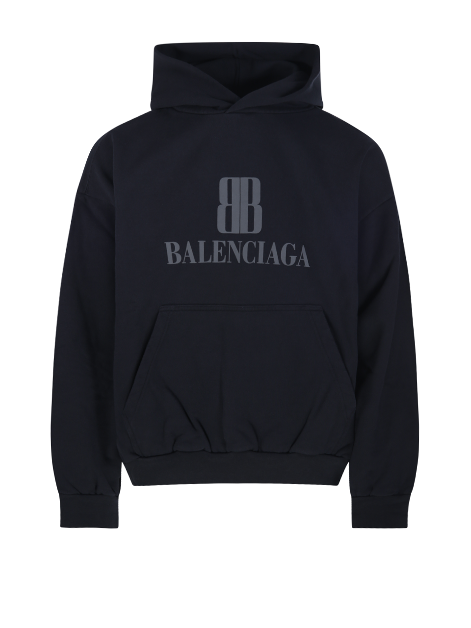 UOMO BALENCIAGA FELPA IN COTONE NERO VESTIBILITÀ MEDIA