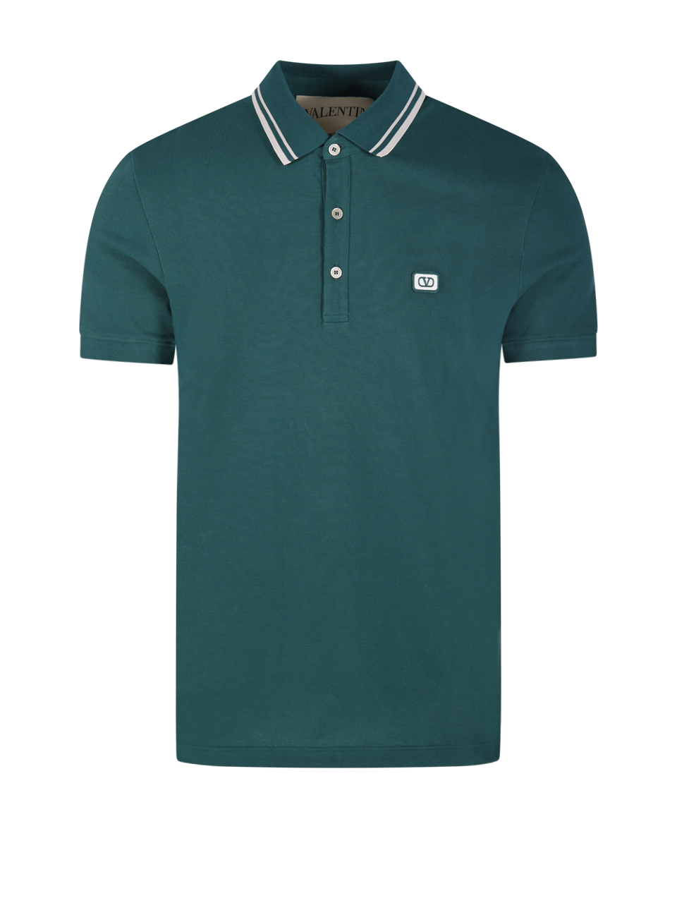 MEN VALENTINO GREEN COTTON VLOGO SIGNATURE POLO