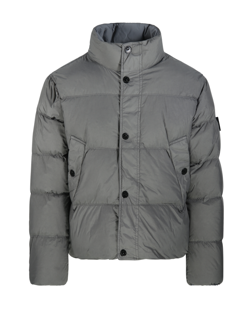 MEN STONE ISLAND GREY POLAYMIDE QUILTED DOWN JACKET 
