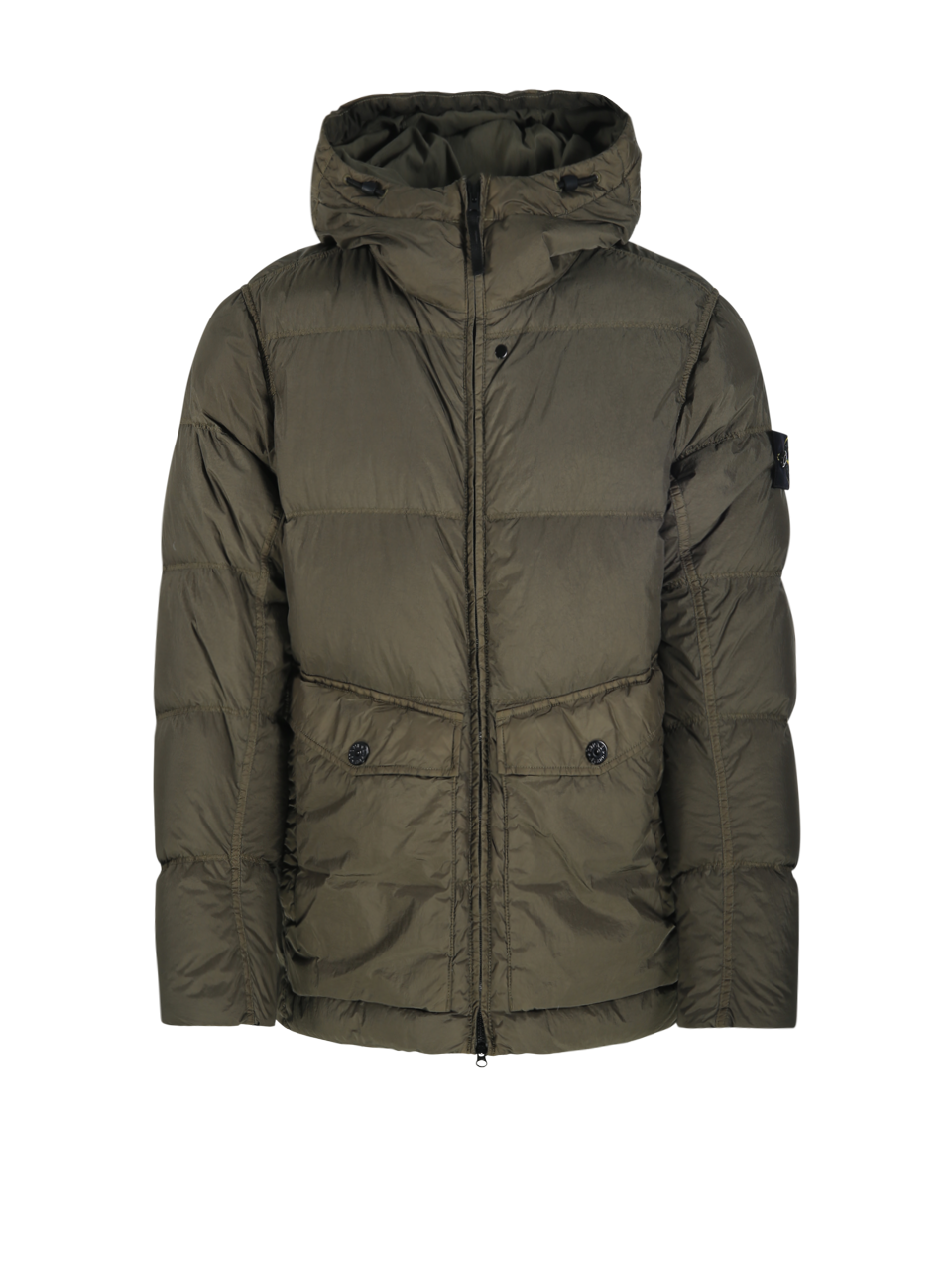 MEN STONE ISLAND GREEN POLYAMIDE QUILTED DOWN JACKET 