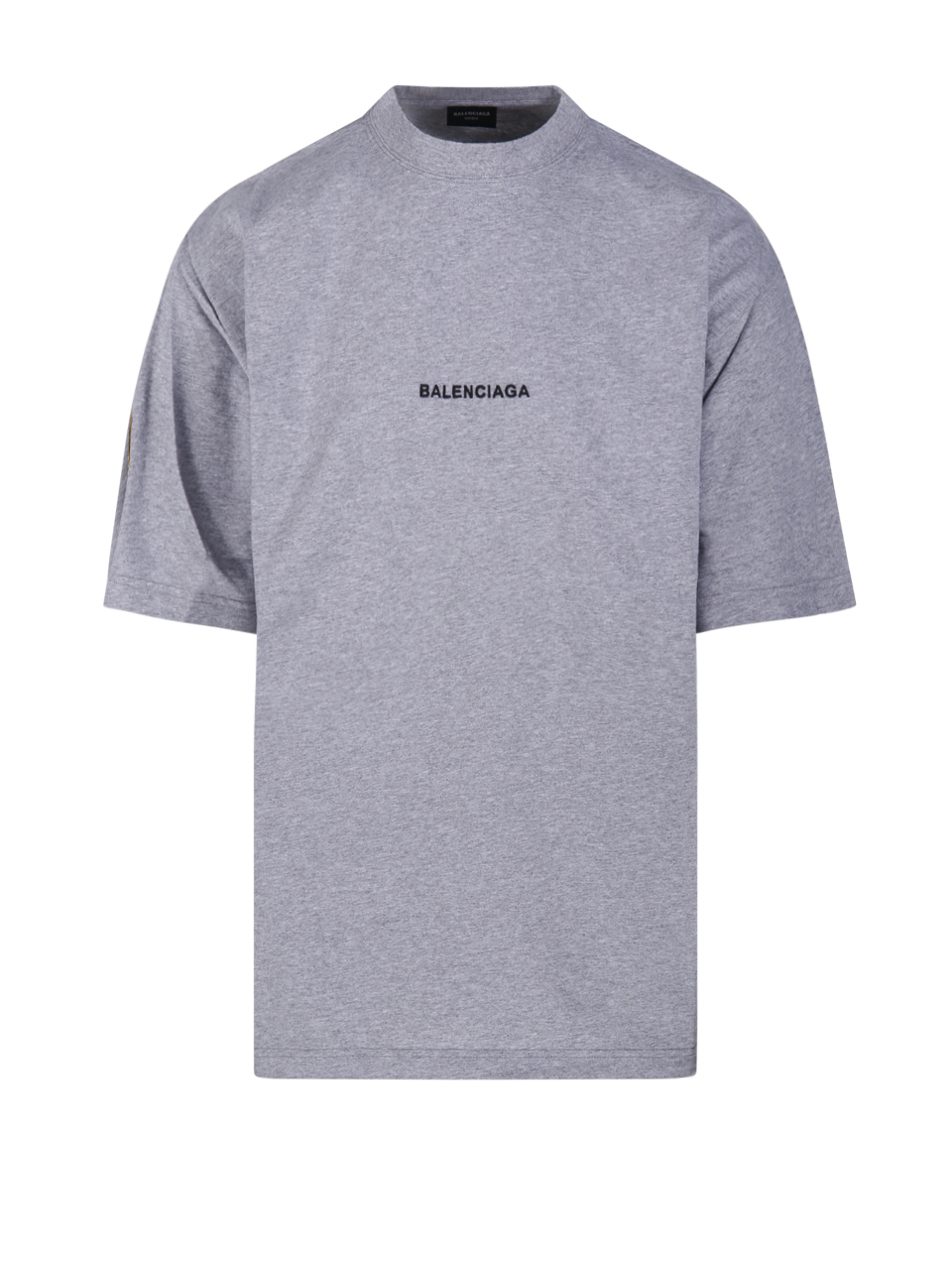 Tシャツ・カットソー Balenciaga Grigio Misto Cotone Jersey T-Shirt Balenciaga Grey Crewneck T-shirt With Logo Lettering Detail