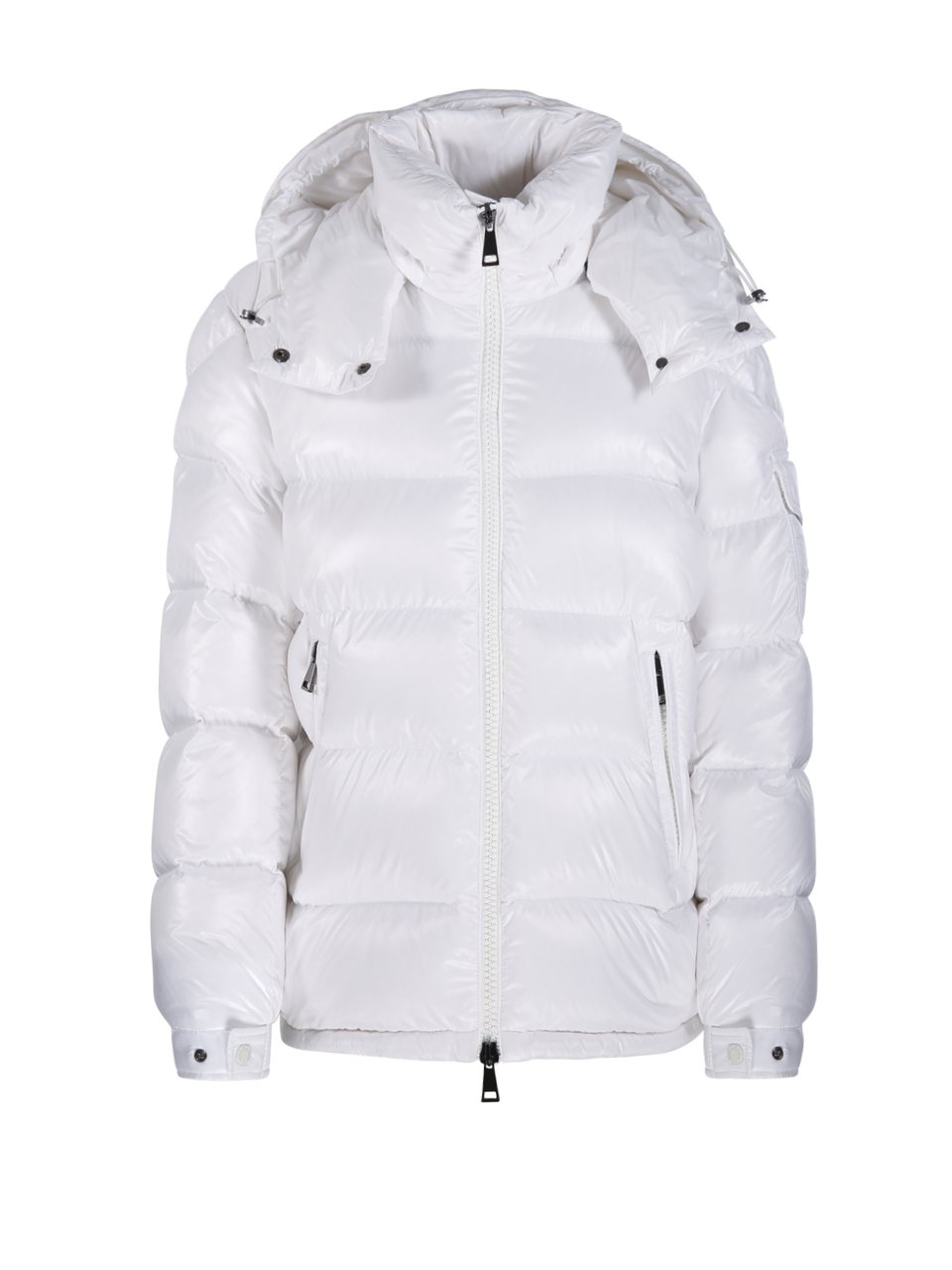 アウターその他 MONCLER Woman Blazer White K10932F00013596TM 032 Belted leather-trimmed down jacket in white - Moncler