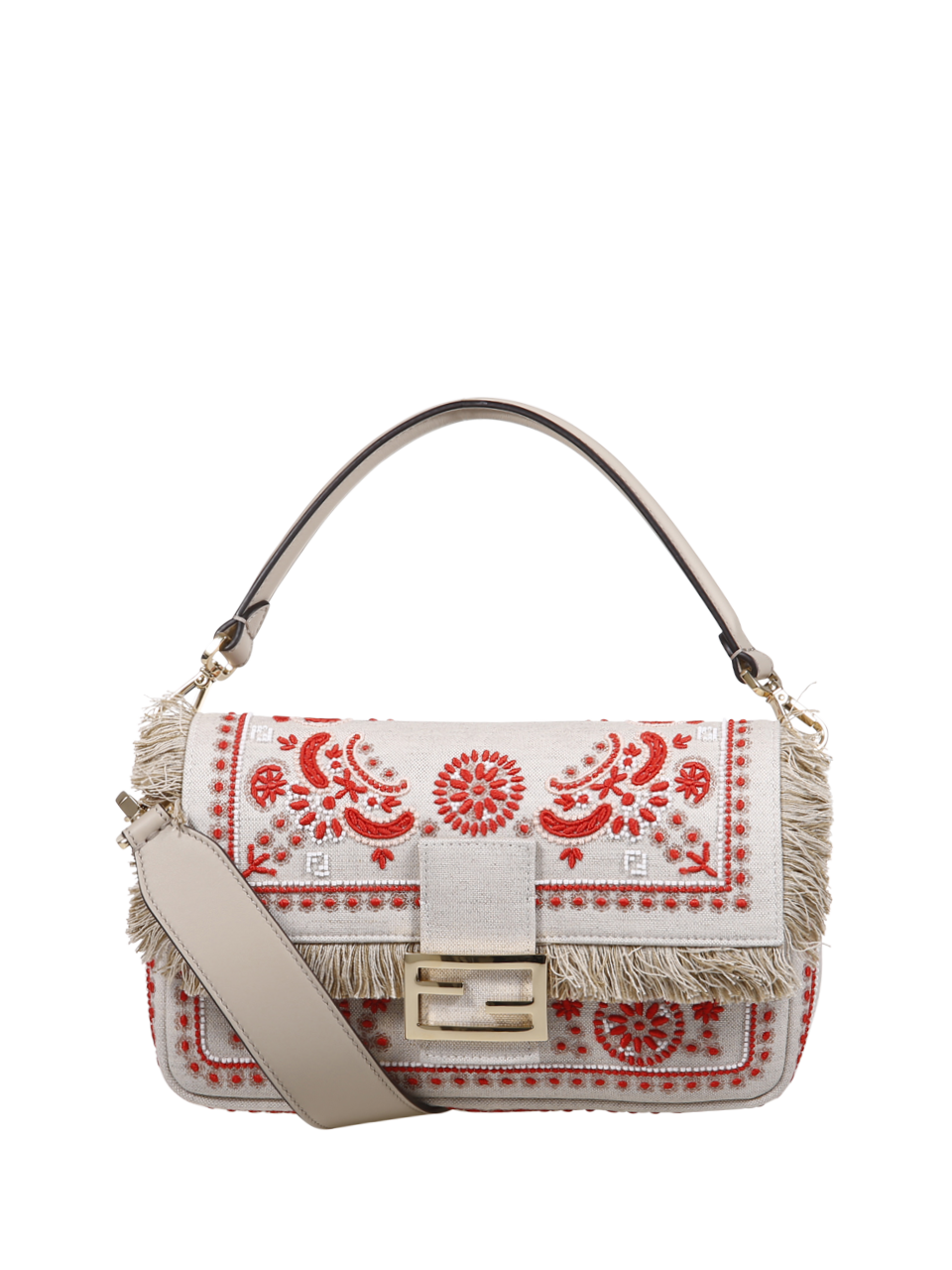 WOMAN FENDI NUDE POLYURETHANE BAGUETTE BAG 