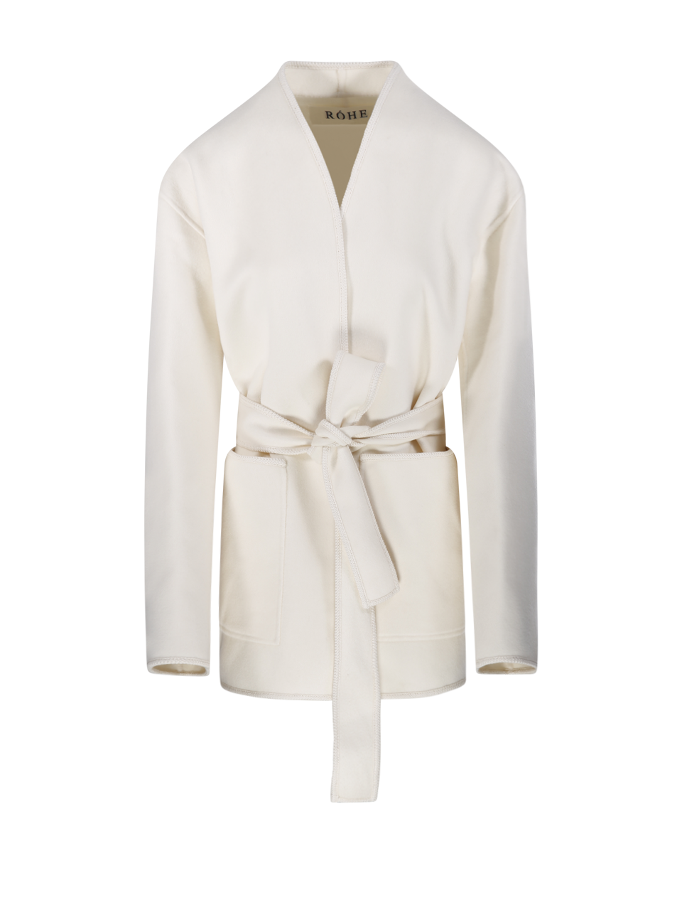WOMAN ROHE WHITE WOOL KIMONO STYLE JACKET