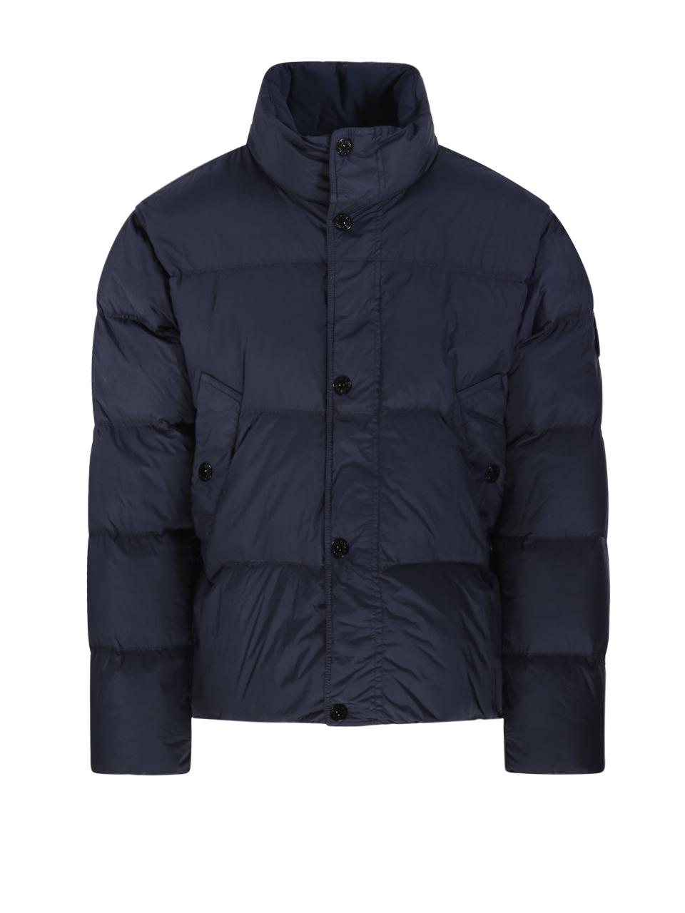 MEN STONE ISLAND BLUE POLAYMIDE QUILTED DOWN JACKET 