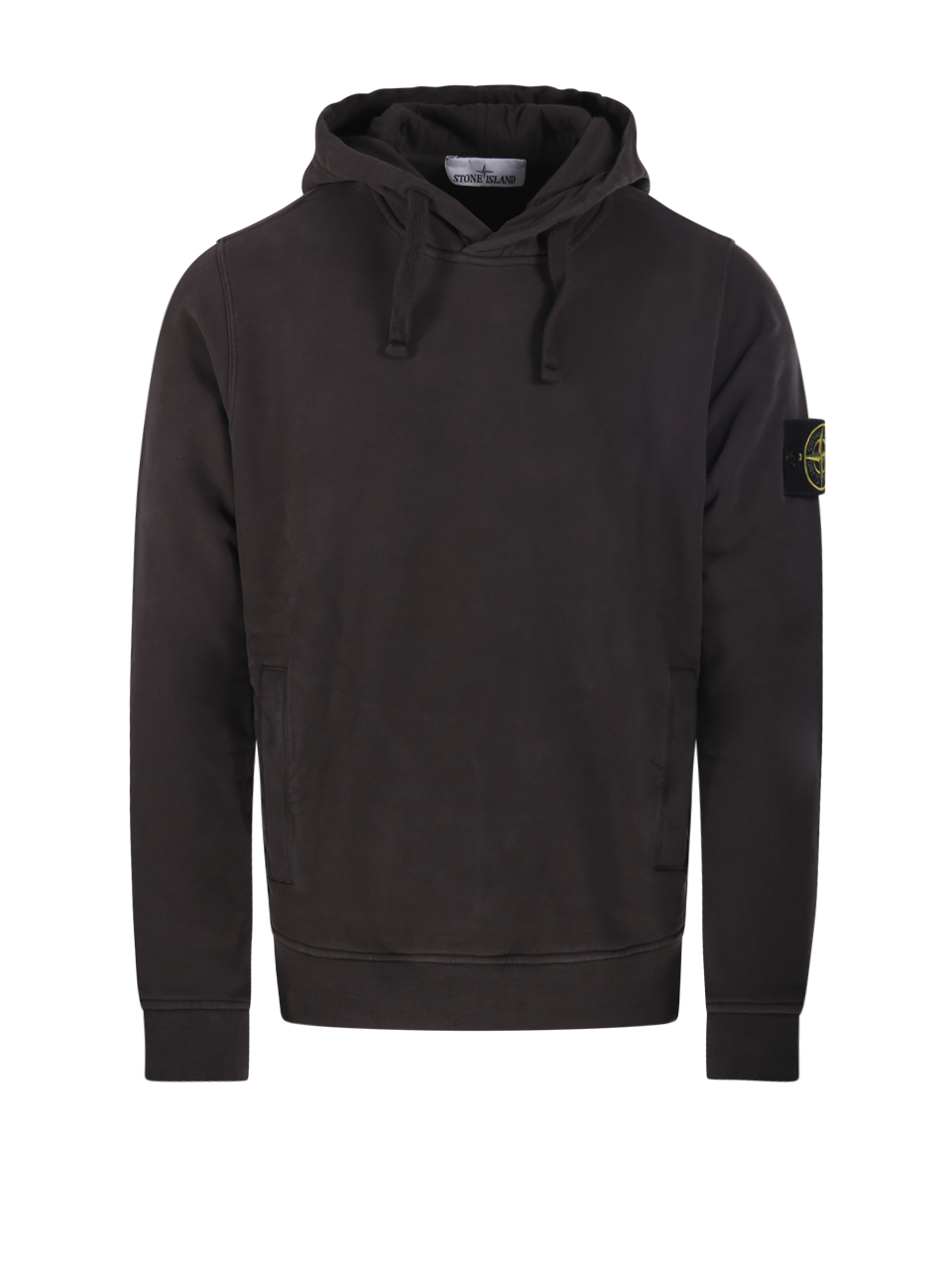 MEN STONE ISLAND DARK GREY COTTON HOODIE