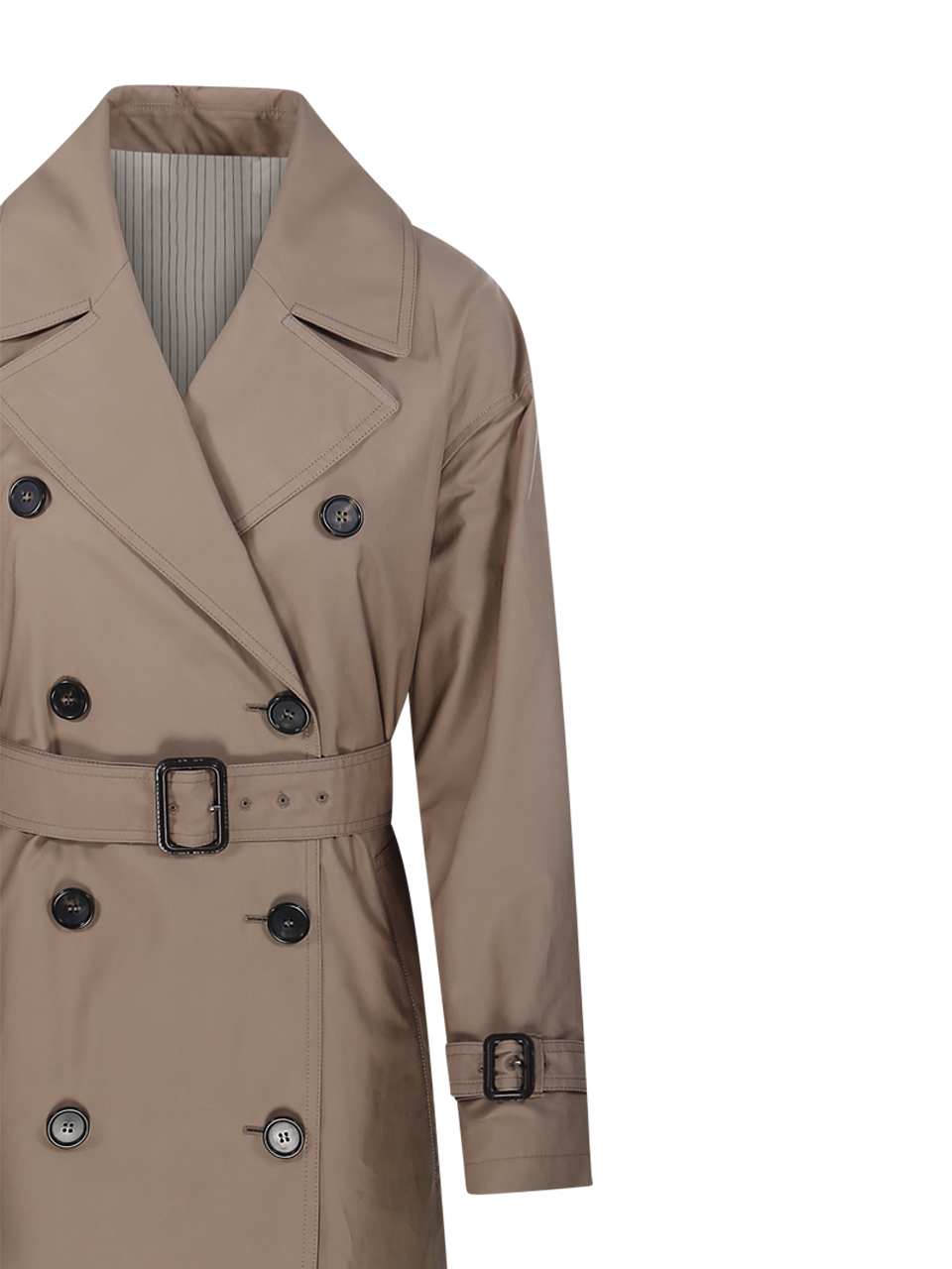 WOMAN MAXMARA THE CUBE BEIGE COTTON FIORITO LONG TRENCH