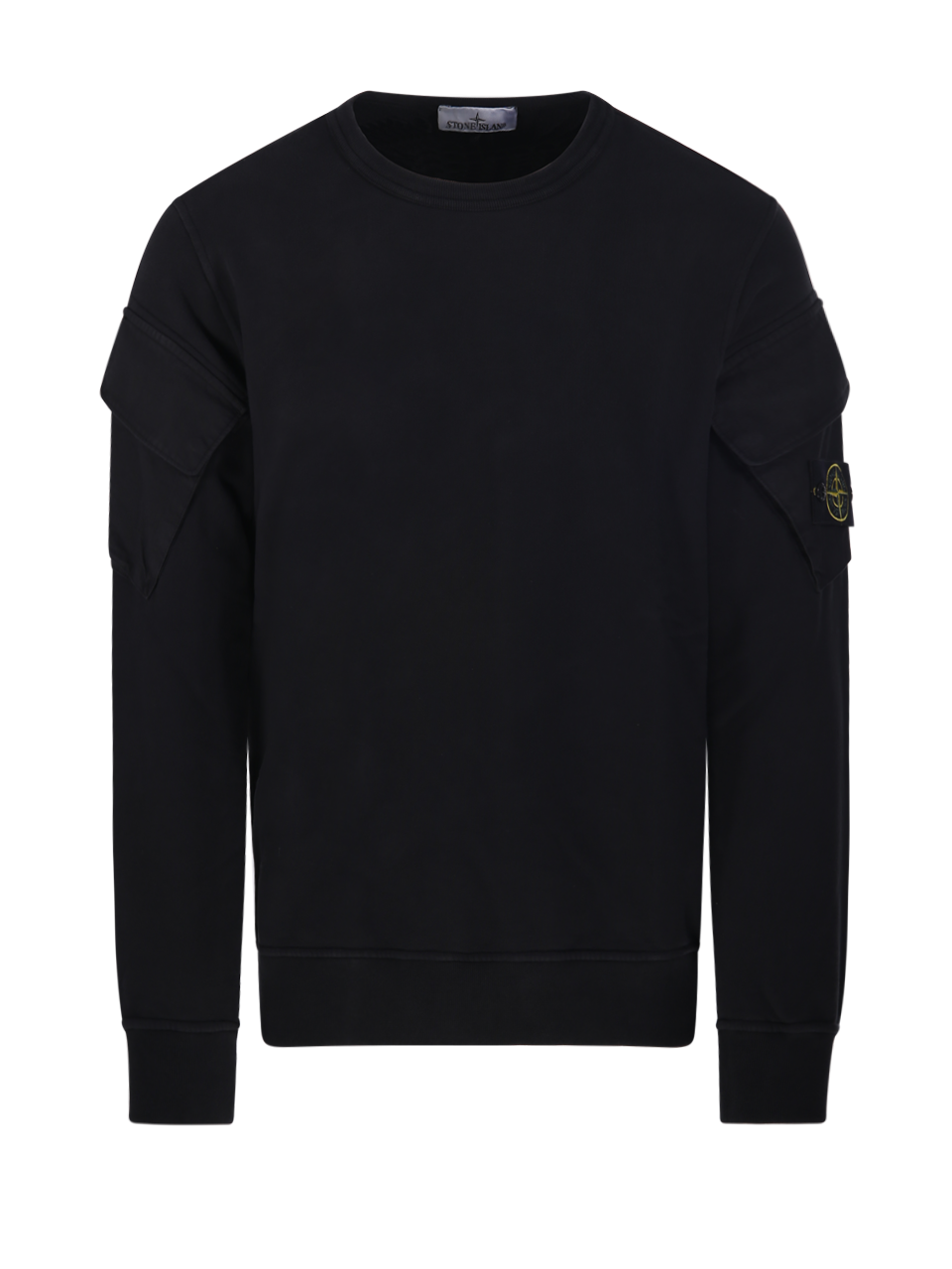 MEN STONE ISLAND BLACK COTTON SWEATSHIRT