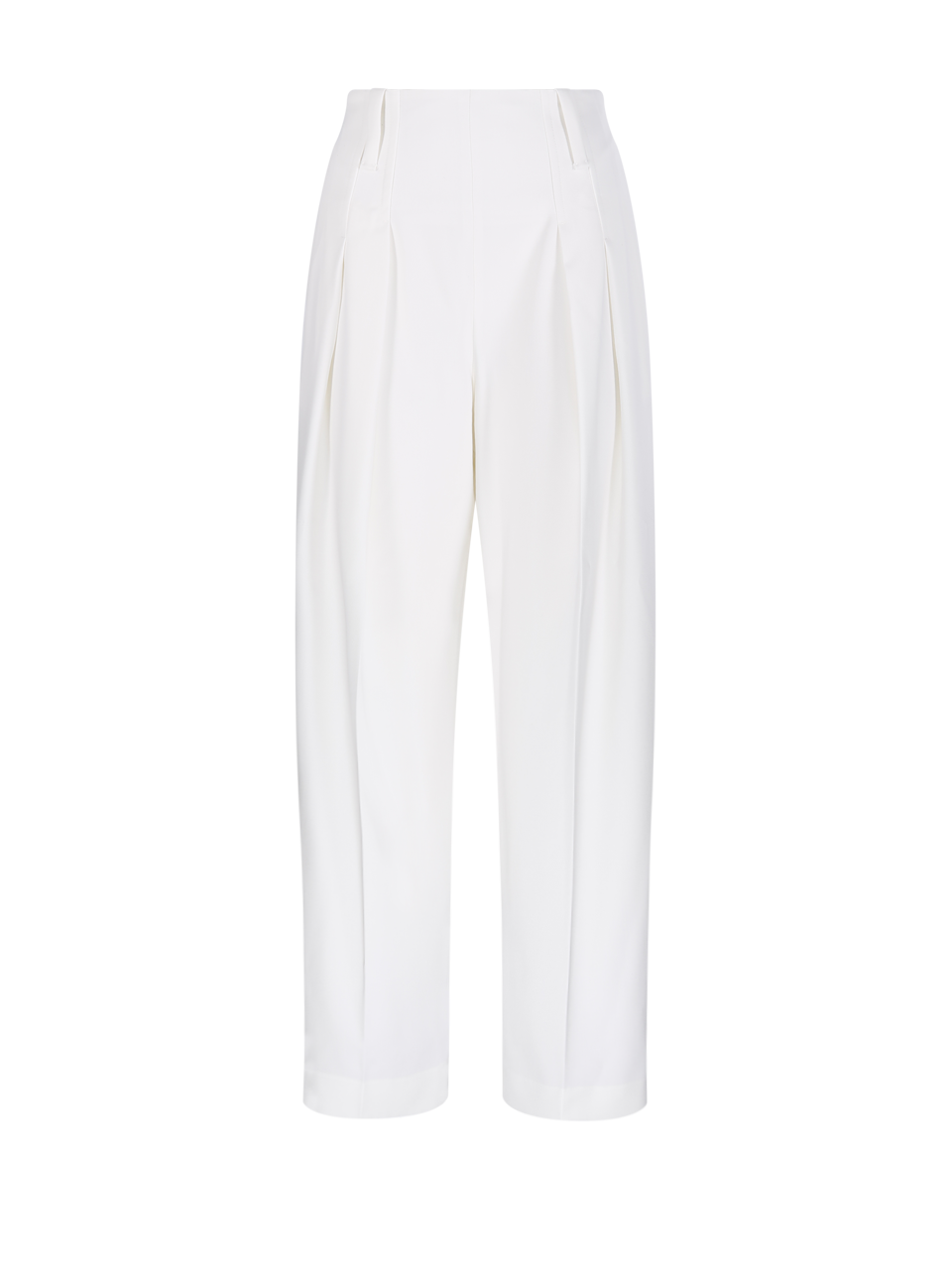 WOMAN VICTORIA BECKHAM WHITE WOOL HIGH WAIST CINCH TROUSER