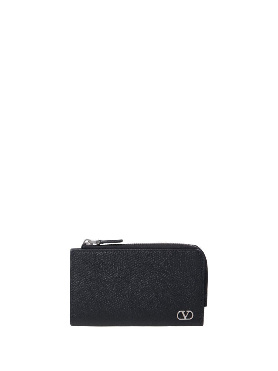 UOMO VALENTINO GARAVANI PORTAFOGLIO COMPATTO VLOGO SIGNATURE IN PELLE DI VITELLO NERA
