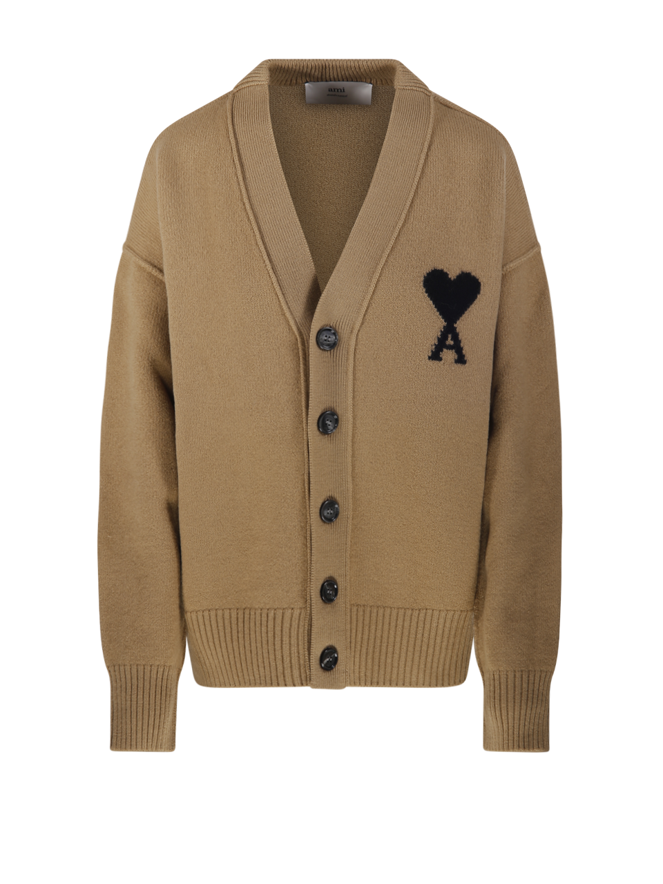 UNISEX AMI BEIGE WOOL ADC CARDIGAN 