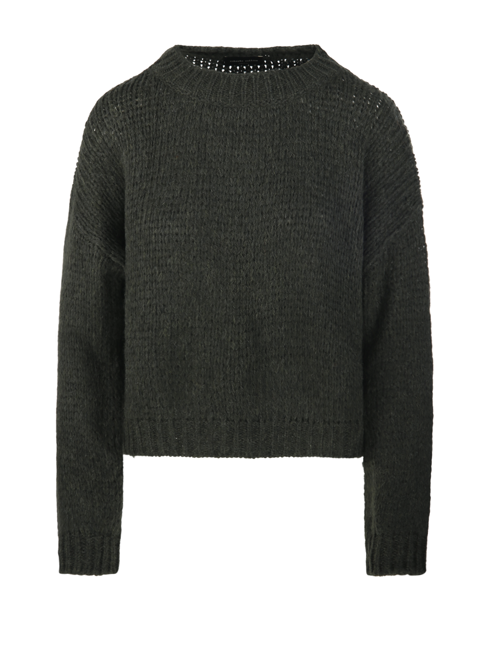 WOMAN ROBERTO COLLINA DARK GREEN ALPACA SWEATER