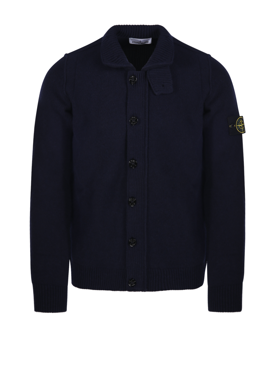 MEN STONE ISLAND BLUE WOOL CARDIGAN