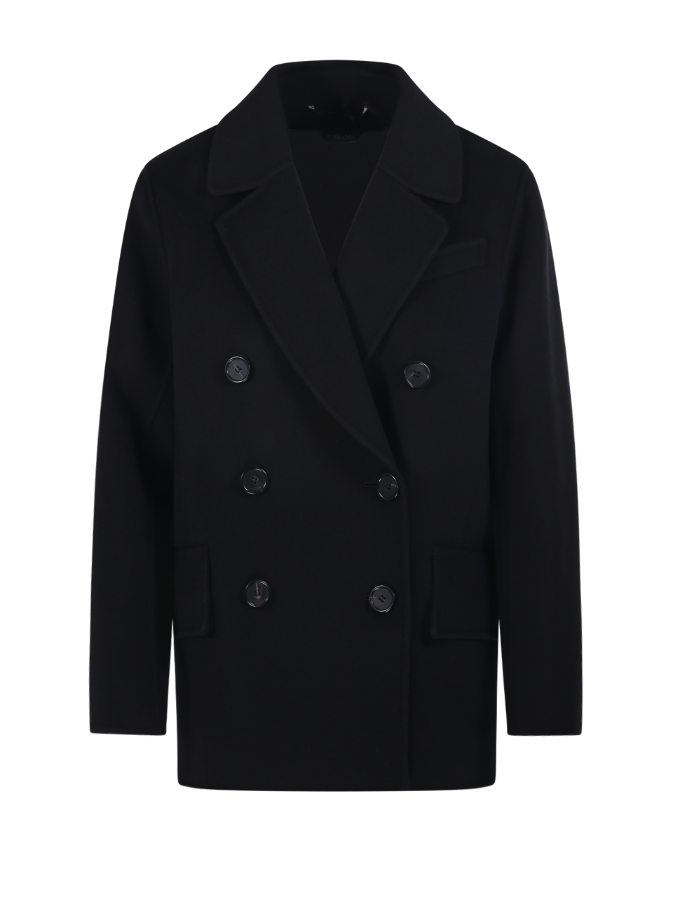 WOMAN MAXMARA S BLACK VIRGIN WOOL LUKAS DOUBLE BREASTED BLAZER