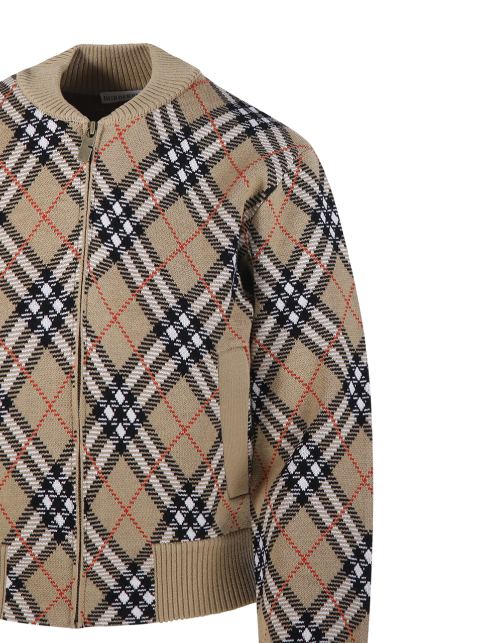 【関税&送料込】Burberry Beige Wool Sweater Burberry Check wool-blend sweater in beige - Burberry