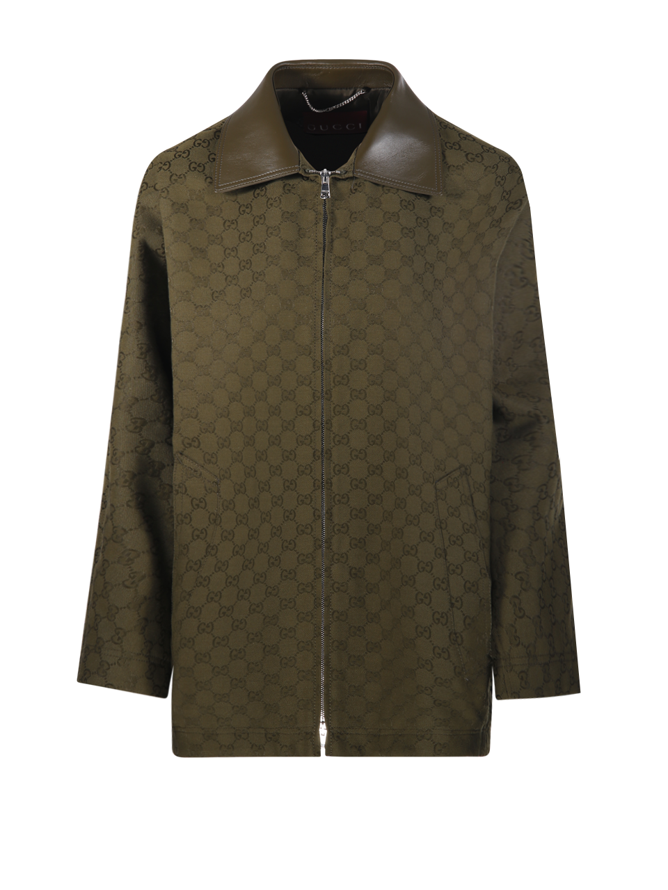 DONNA GUCCI BOMBER IN COTONE VERDE MILITARE