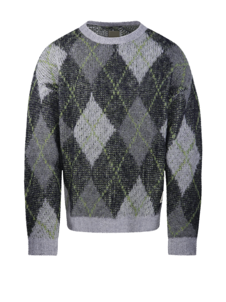 【関税無・国内発】 Emporio Armani / All Over Pattern Jumper Seamless alpaca jumper with a check motif | Emporio Armani