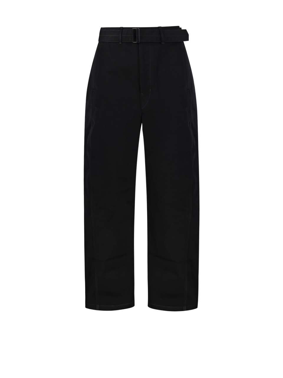MEN LEMAIRE BLACK COTTON TWISTED BELTED PANT