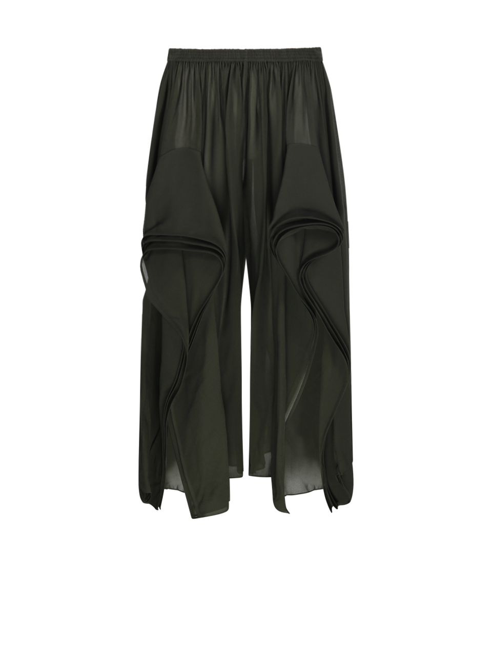 WOMAN ALAIA GREEN VISCOSE PEEK PANT