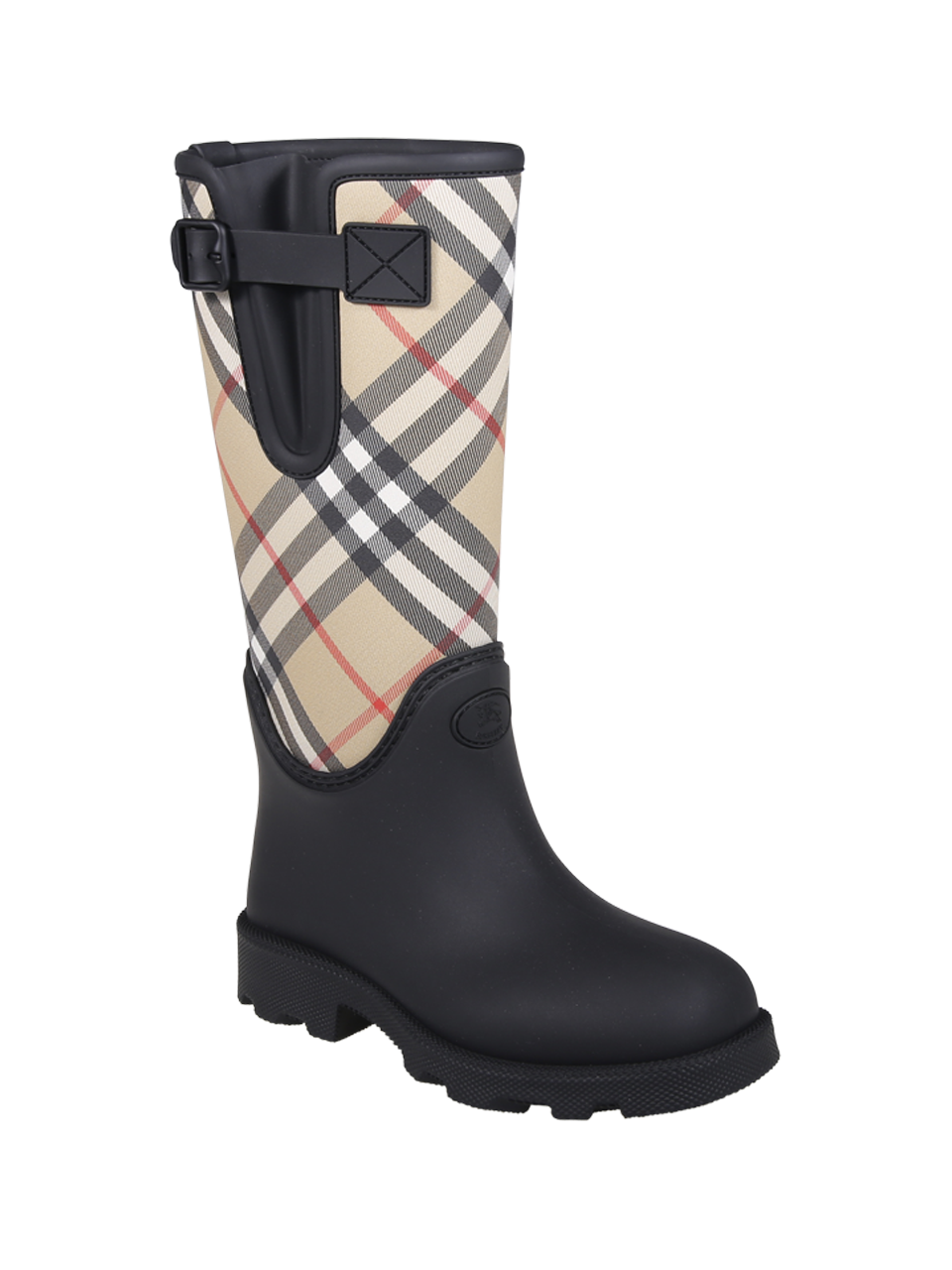 DONNA BURBERRY STIVALETTI ALTI LF MARSH STAMP IN GOMMA SINTETICA NERA