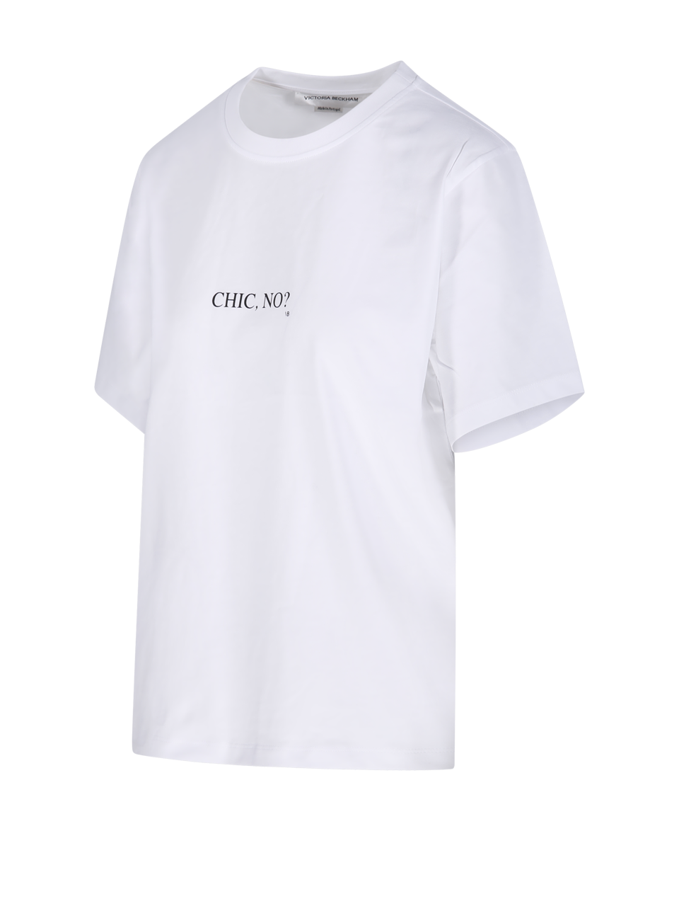 WOMAN VICTORIA BECKHAM WHITE ORGANIC COTTON SLOGAN T-SHIRT