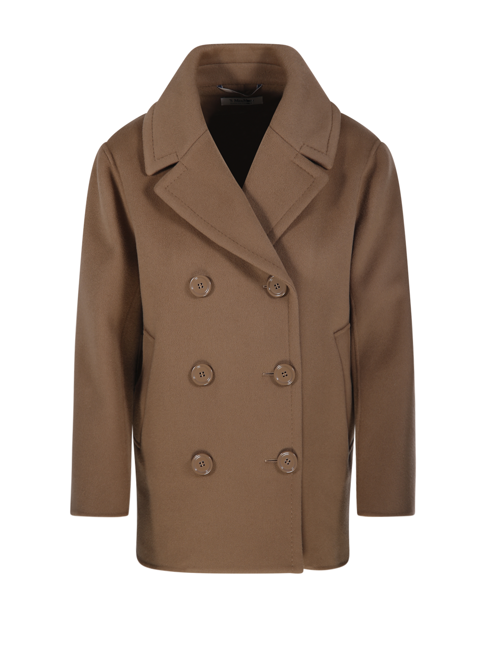 WOMAN MAXMARA S BEIGE VIRGIN WOOL ELISE COAT 