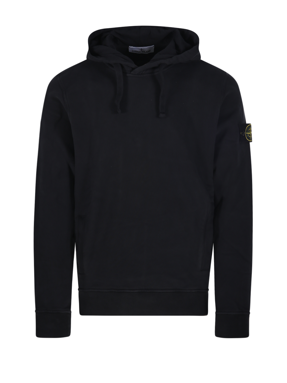 UOMO STONE ISLAND FELPA CON CAPPUCCIO IN COTONE NERO 