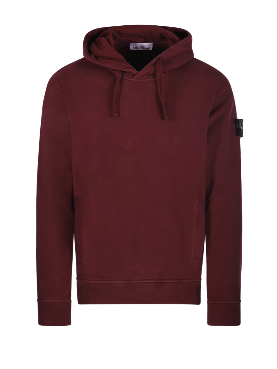 UOMO STONE ISLAND FELPA CON CAPPUCCIO IN COTONE BURGUNDY 