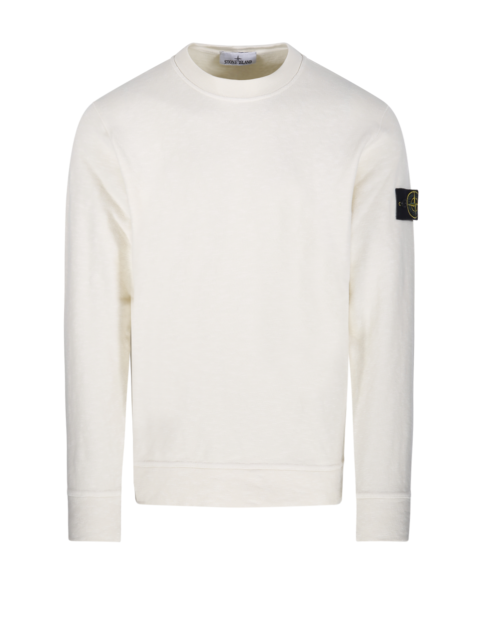 UOMO STONE ISLAND FELPA DI COTONE BIANCA