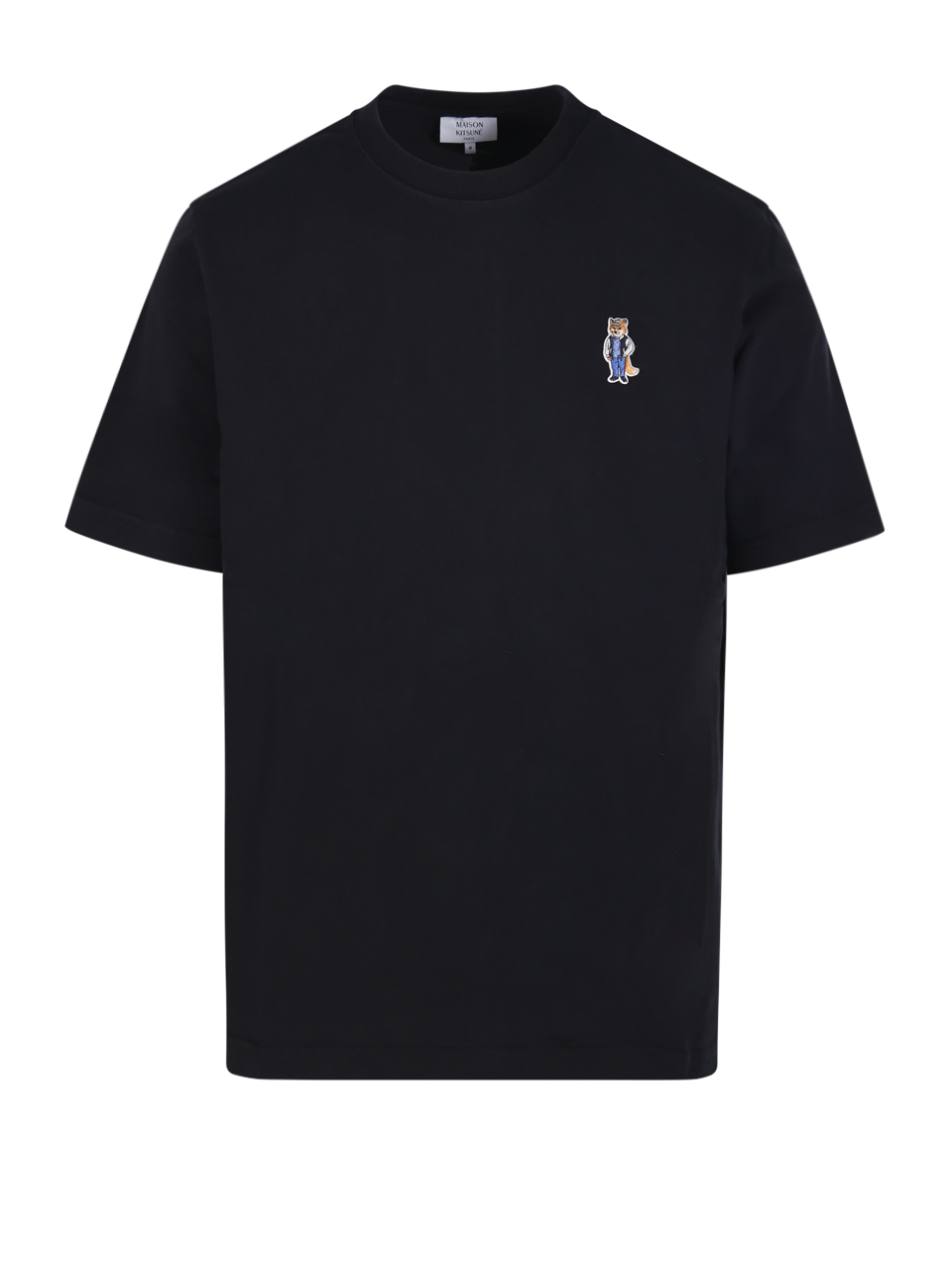 n♡k　MAISON KITSUNE❂ T-SHIRT MEN MAISON KITSUNE BLACK COTTON FOX T-SHIRT