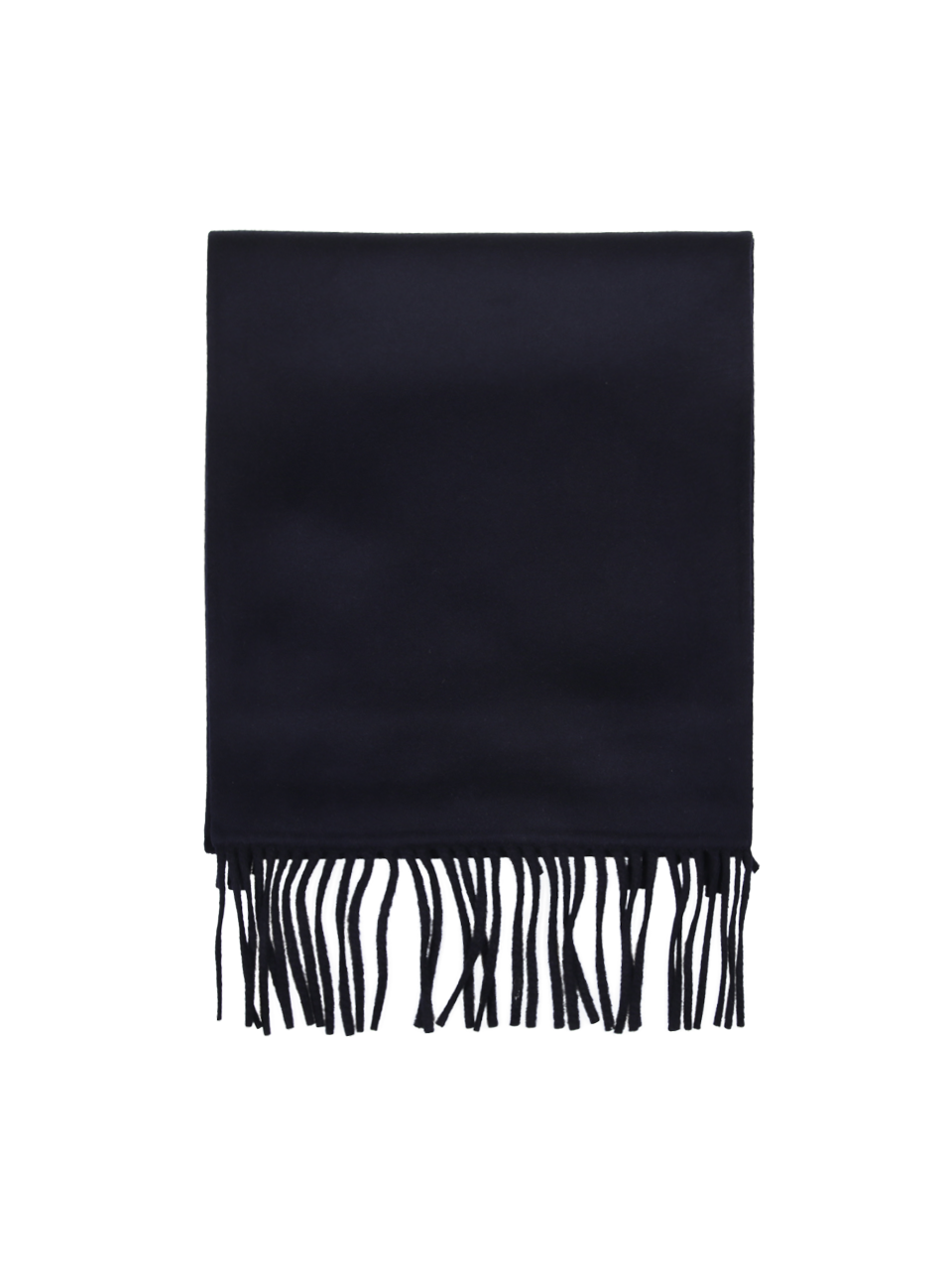 WOMAN THE DYNAMIS STUDIO DARK BLUE WOOL LYON FRINGED SCARF