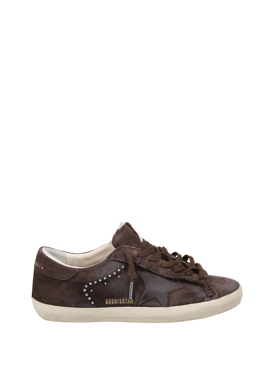 UOMO GOLDEN GOOSE SNEAKER SUPER STAR IN PELLE MARRONE SCURO 