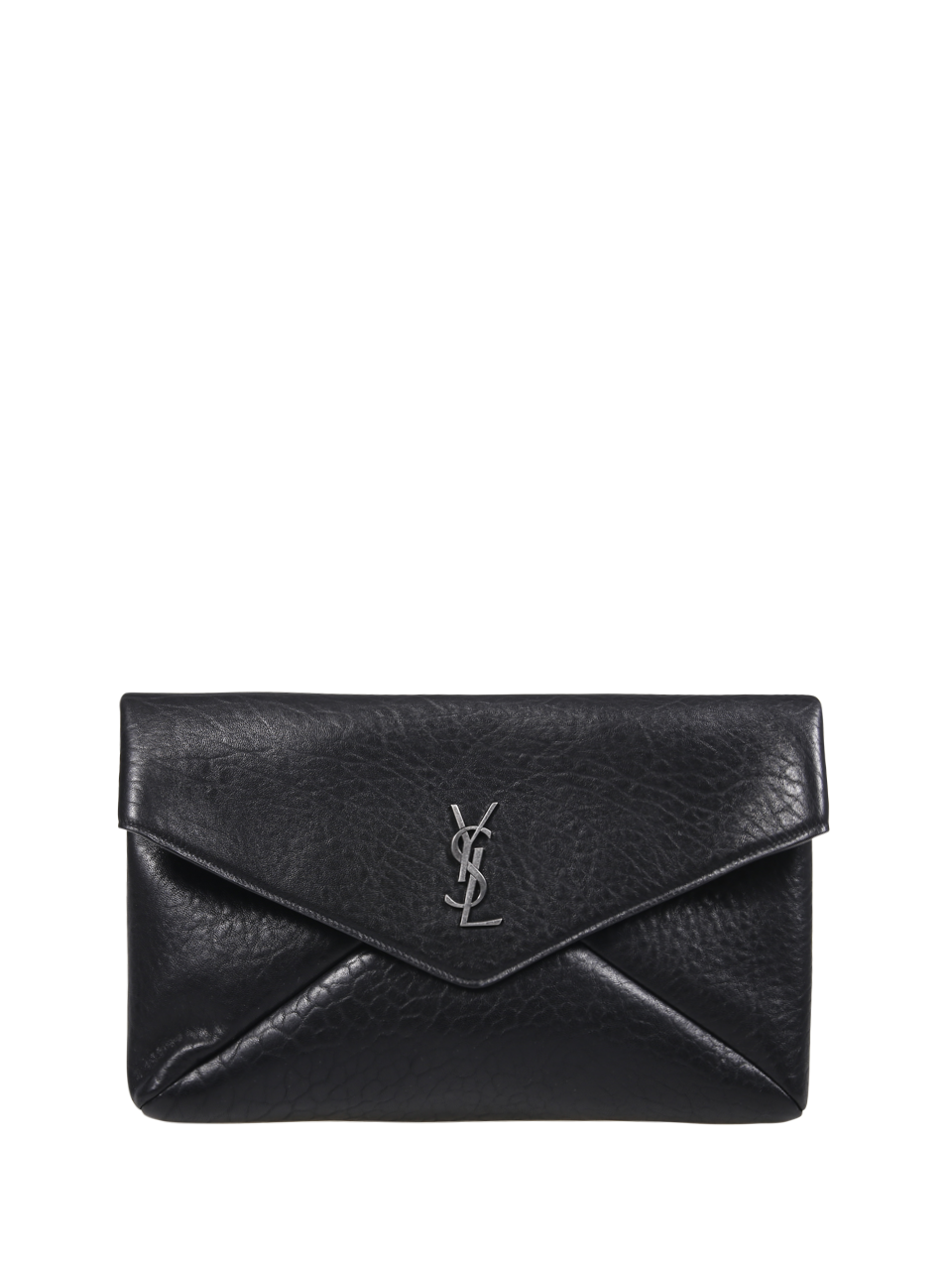 MEN SAINT LAURENT BLACK LAMB LEATHER LARGE POUCH