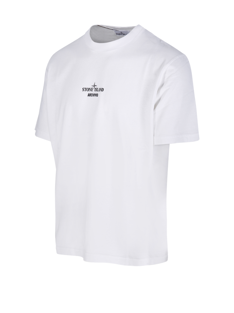MEN STONE ISLAND WHITE COTTON T-SHIRT