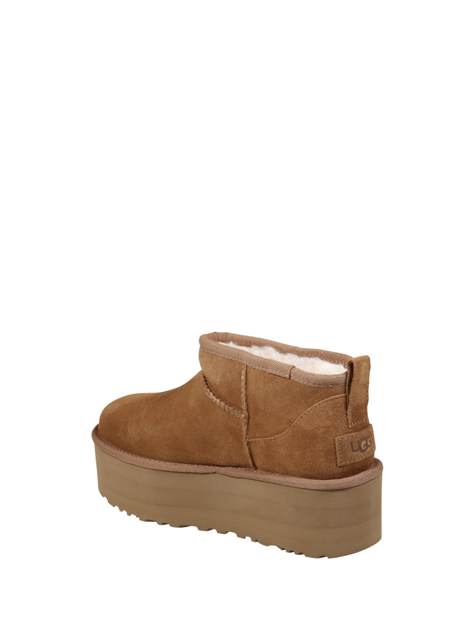 DONNA UGG STIVALI CLASSIC ULTRA MINI CON PLATEAU IN PELLE MARRONE