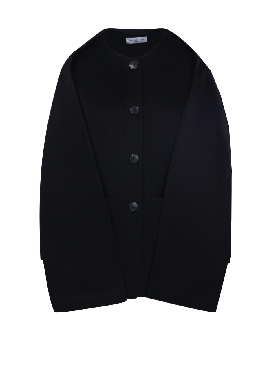 WOMAN THE DYNAMIS STUDIO BLACK WOOL ANTWERP SCARF COAT