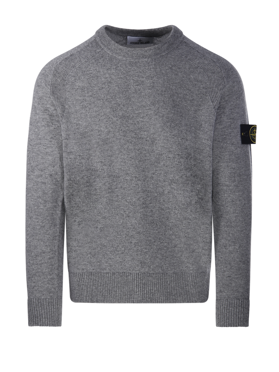 MEN STONE ISLAND GREY VIRGIN WOOL SWEATER