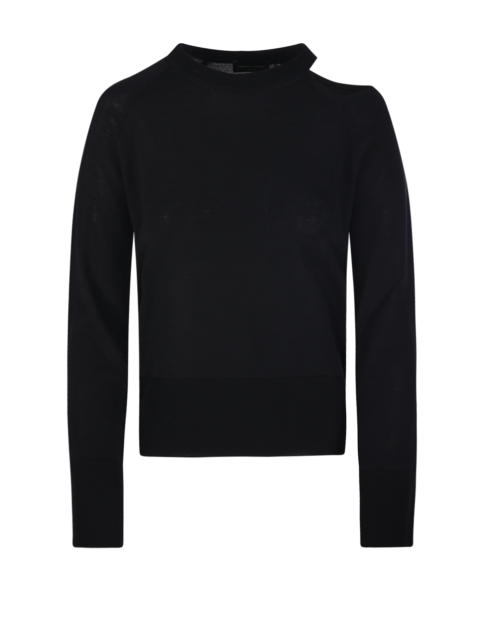 WOMAN ROBERTO COLLINA BLACK VIRGIN WOOL CUT OUT SWEATER