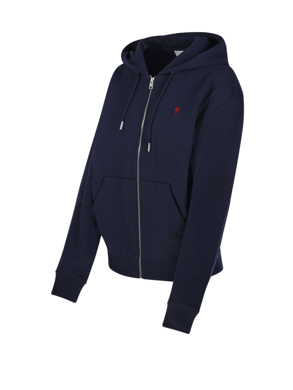 WOMAN AMI BLUE COTTON ADC FULL ZIP HOODIE