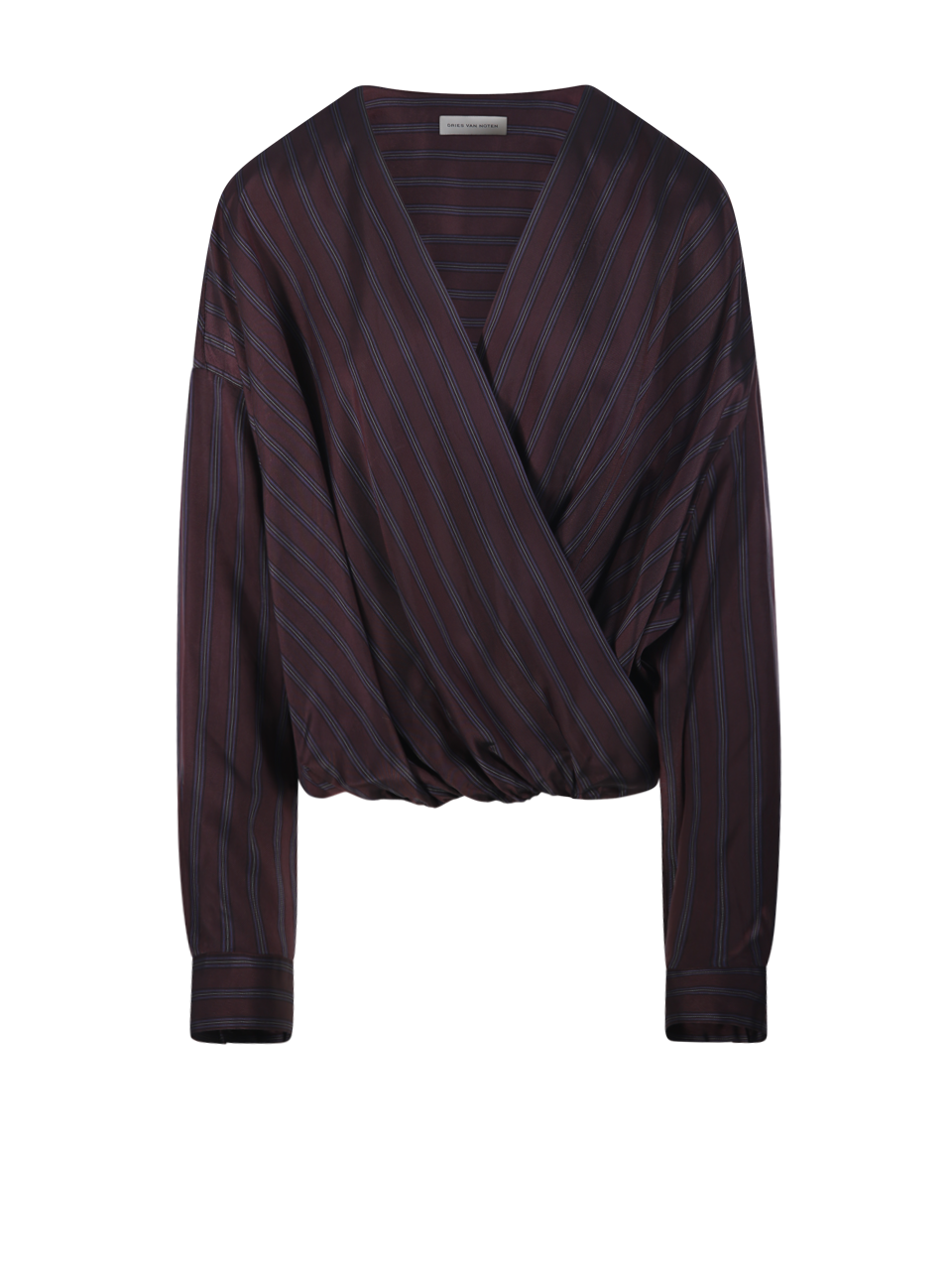 WOMAN DRIES VAN NOTEN BORDEAUX SILK CAPO SHIRT