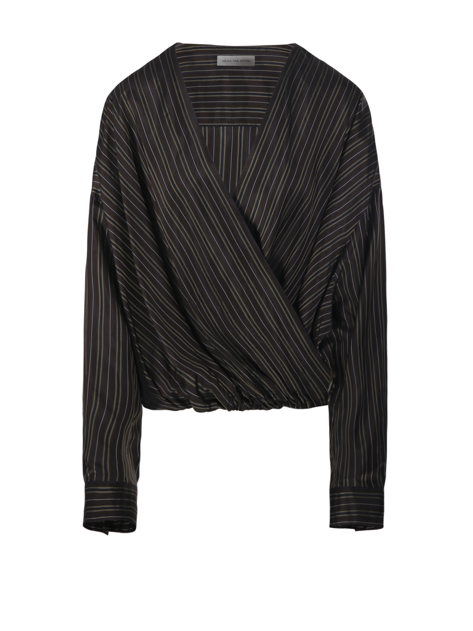 WOMAN DRIES VAN VOTEN BROWN CUPRO CAMIEL SHIRT