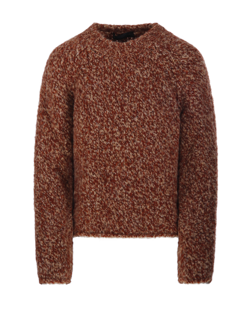 WOMAN FABRIZIO DEL CARLO BROWN MERINO WOOL SWEATER