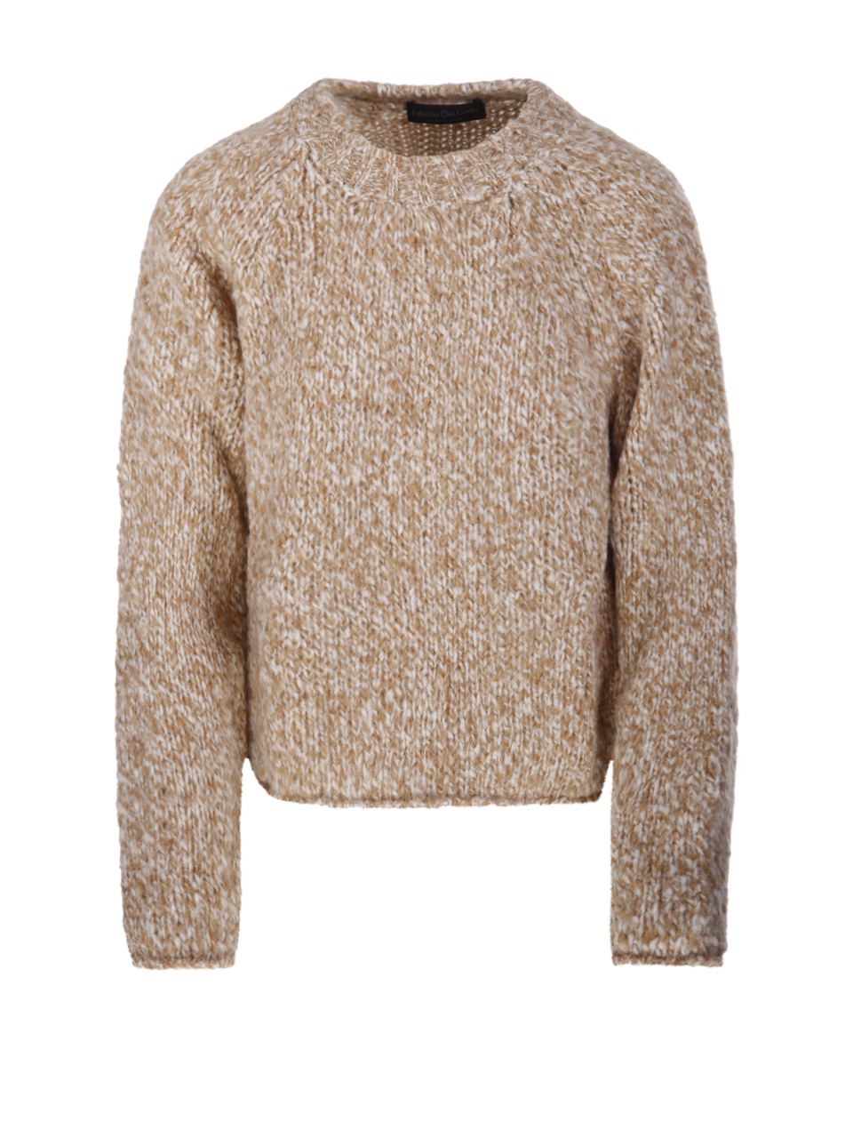 WOMAN FABRIZIO DEL CARLO BEIGE MERINO WOOL SWEATER