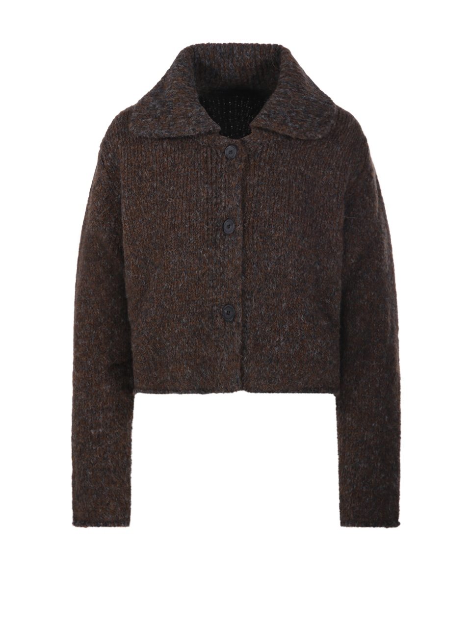 WOMAN FABRIZIO DEL CARLO BROWN ALPACA CARDIGAN