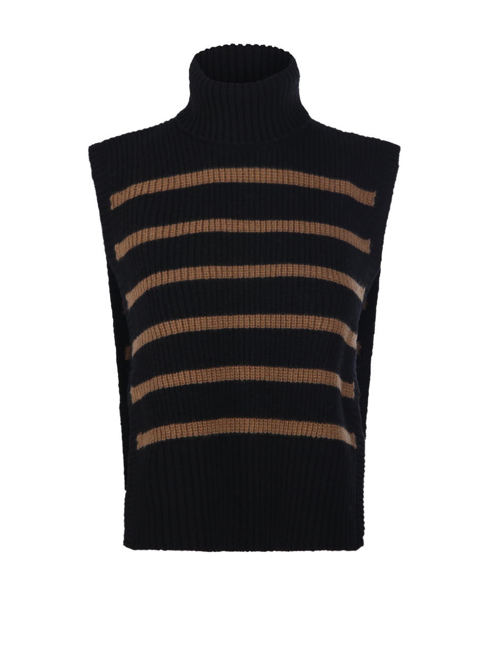 DONNA DAVANTINO MAGLIONE RIGATO IN LANA NERA 