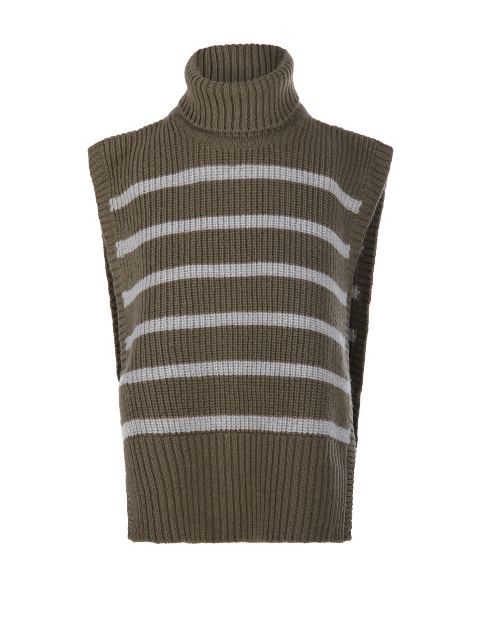 WOMAN DAVANTINO GREEN WOOL RIGATO SWEATER 