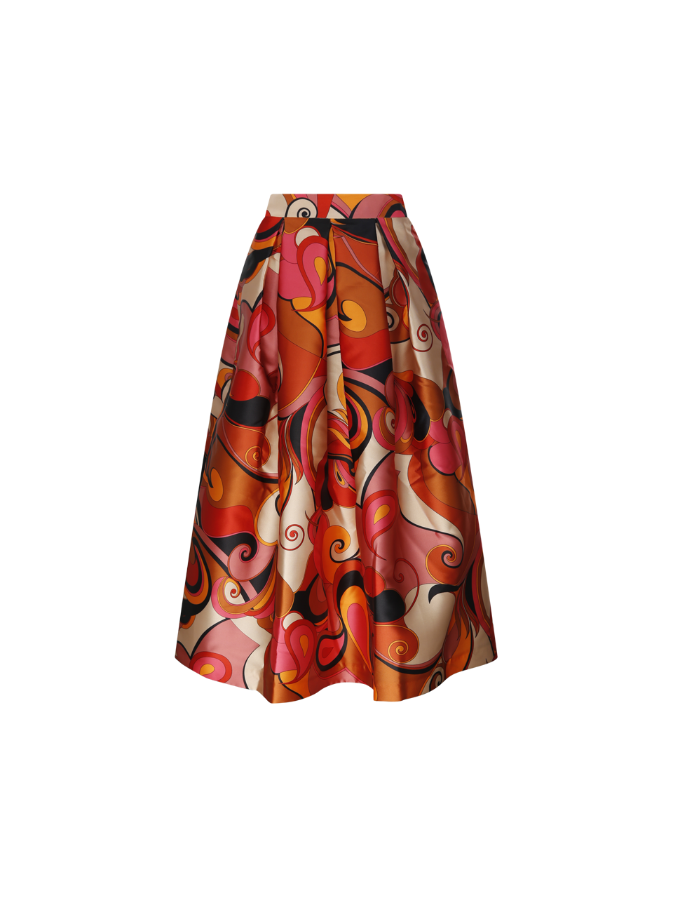 WOMAN LUNATICA ORANGE POLYESTER GROOVY SKIRT