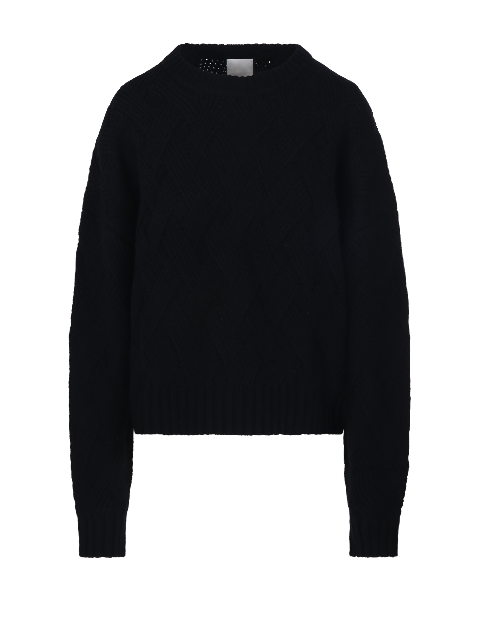 WOMAN ALLUDE BLACK WOOL RD SWEATER 