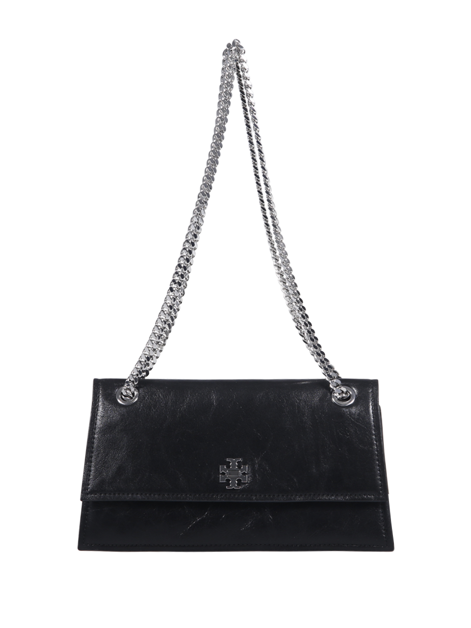WOMAN TORY BURCH BLACK LAMB LEATHER TURNLOCK SHOULDER BAG